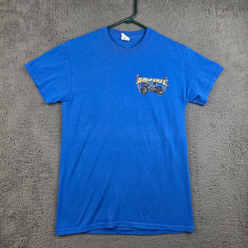 Big Foot T Shirt Men's Small Monster Truck Signed By Multiple Drivers Blue